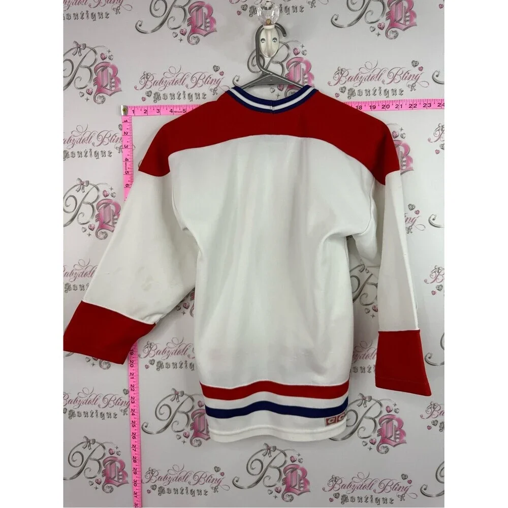 CCM jersey White Red & Blue Montreal Canadiens Youth Hockey Jersey